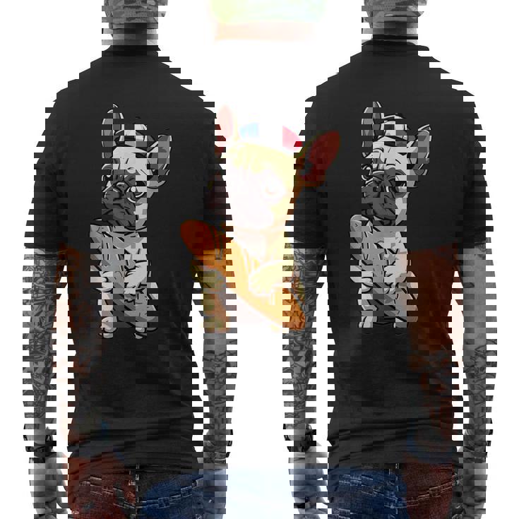 レトロ ヴィンテージ かわいい フレンチブルドッグ パリ お土産 ギフト メンズTシャツ バックプリント