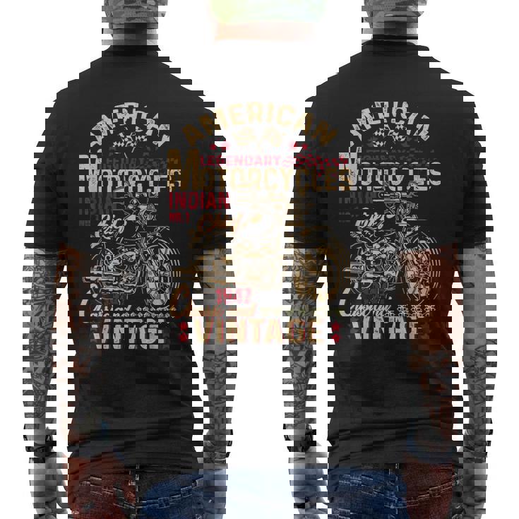レトロ ヴィンテージ アメリカン オートバイ インディアン オールドバイカー 面白い メンズTシャツ バックプリント