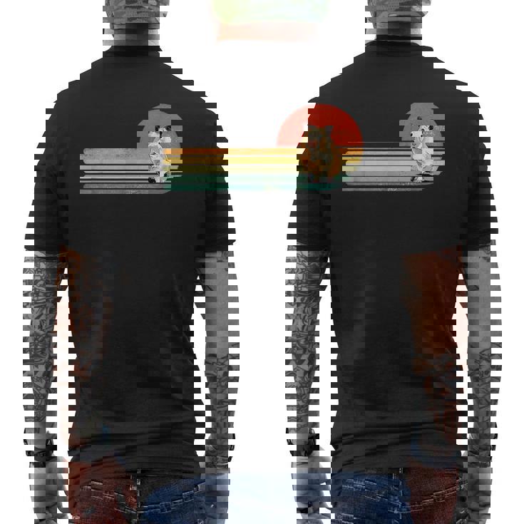 レトロ ヴィンテージ カワイイ ハムスター げっ歯類 ペット 動物 ハムスター 恋人 メンズTシャツ バックプリント