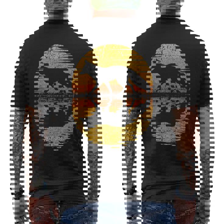 レトロ ヴィンテージ キツネ 反射 70年代 80年代 犬 動物 メンズTシャツ バックプリント