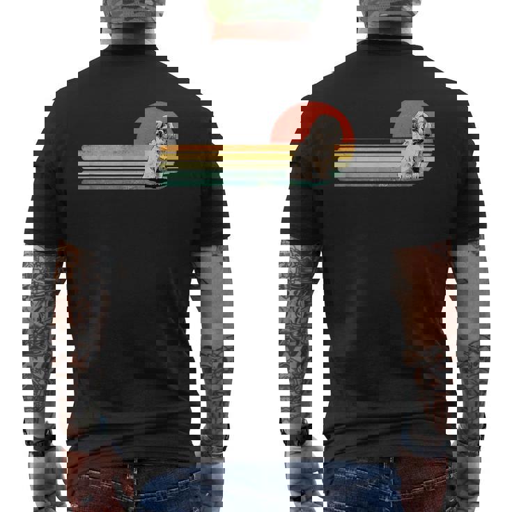 レトロ ヴィンテージ シーズー 子犬 ペット 犬 恋人 シーズー ママ お父さん メンズTシャツ バックプリント