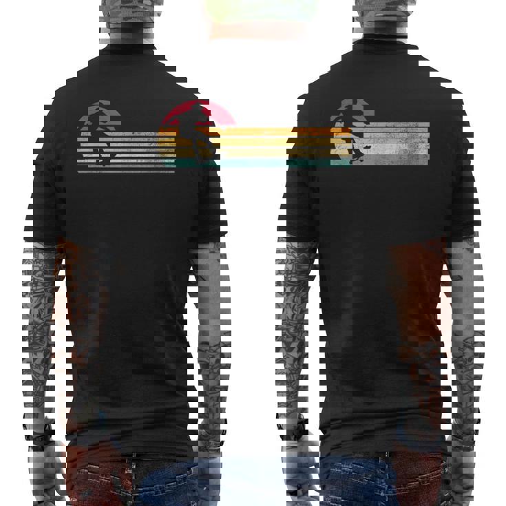 レトロ ヴィンテージ スケートボーダーシルエット スケートボード メンズTシャツ バックプリント