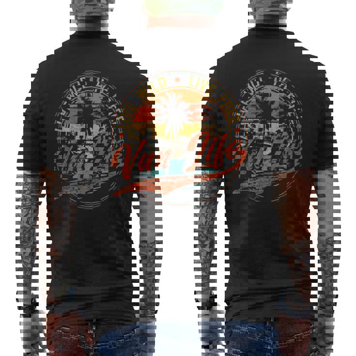 レトロ ヴィンテージ バン ライフ メンズTシャツ バックプリント