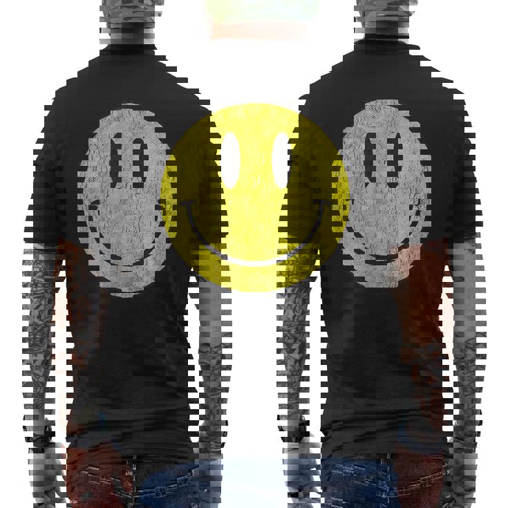 レトロアシッドハウス 80年代90年代ヴィンテージスマイルtシャツ アンティーク調 メンズTシャツ バックプリント