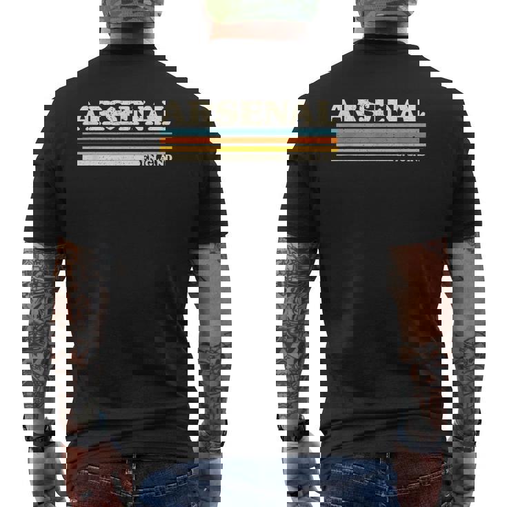レトロストライプアーセナル。 メンズTシャツ バックプリント