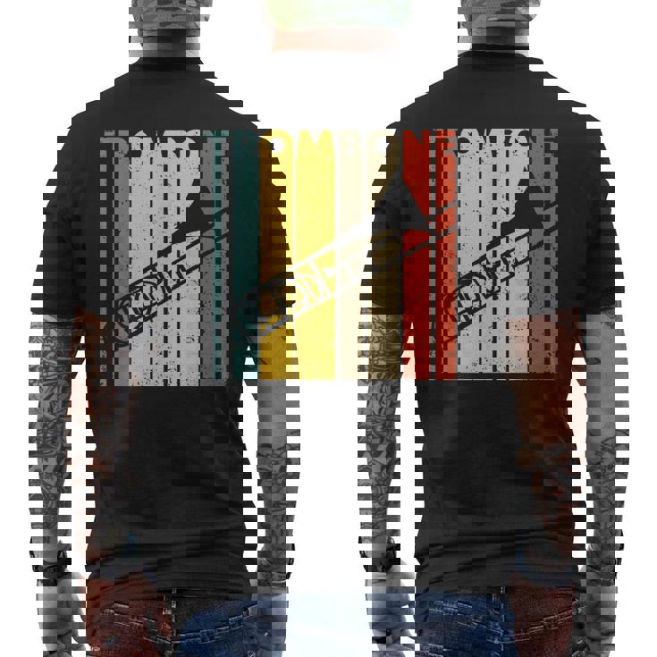 レトロトロンボーン I 吹奏楽部 I ミュージシャン I トロンボーン メンズTシャツ バックプリント