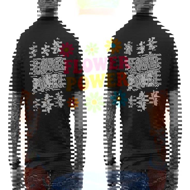 レトロフラワーパワー 60年代 70年代 美的 ヒッピー ボーホースタイル メンズTシャツ バックプリント