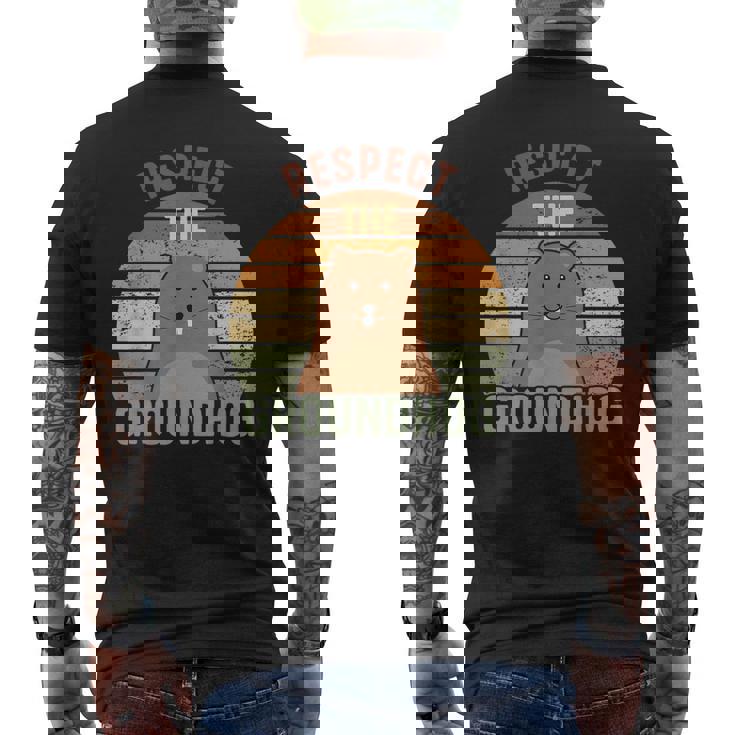 レトロリスペクトザグラウンドホッグハッピーグラウンドホッグデー2025 メンズTシャツ バックプリント