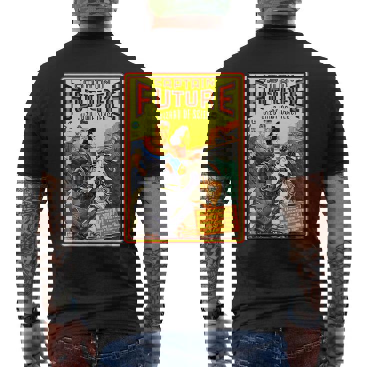 レトロヴィンテージキャプテンフューチャーコミックマガジン メンズTシャツ バックプリント