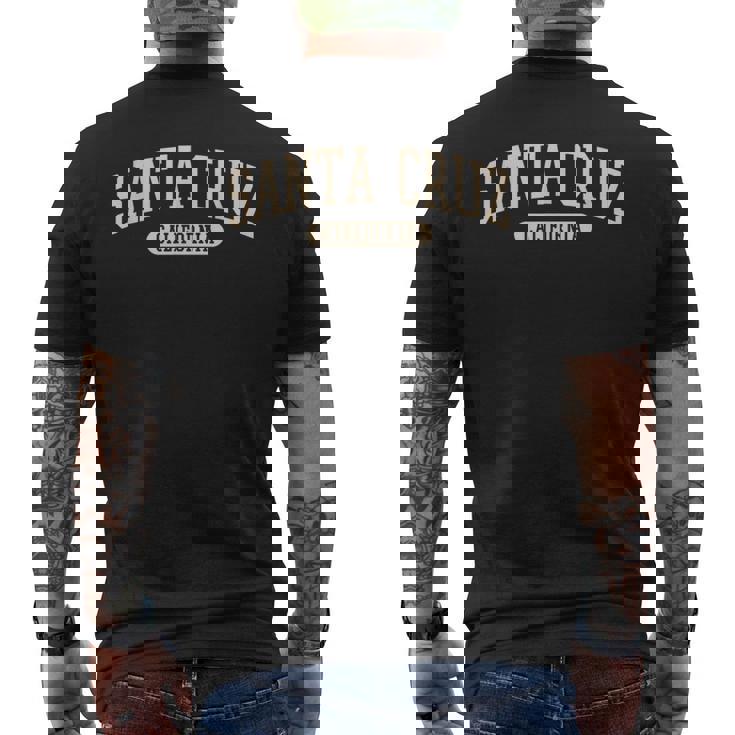 レトロヴィンテージサーフィン&スケートボードグラフィックデザインサンタクルーズ メンズTシャツ バックプリント