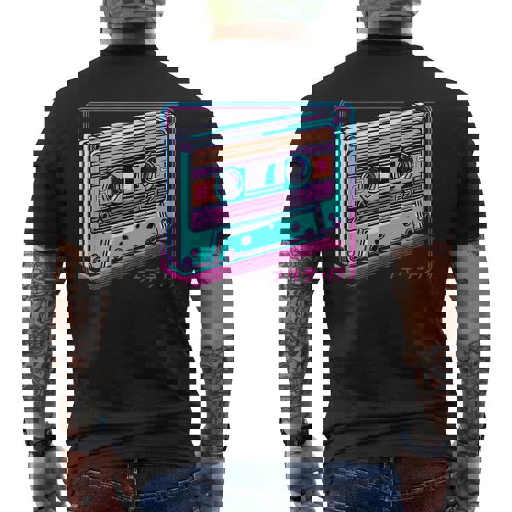 レトロヴェイパーウェイブカセット ロフィ アニメ 日本の美学 メンズTシャツ バックプリント