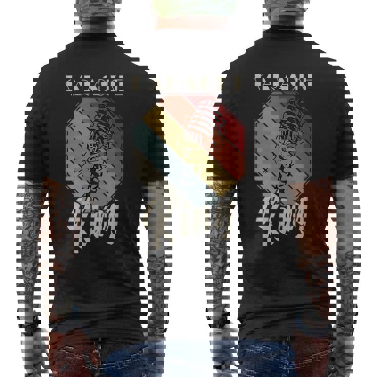 レトロ・カラオケ・シング・パーティー・ミュージック For Karaoke King メンズTシャツ バックプリント