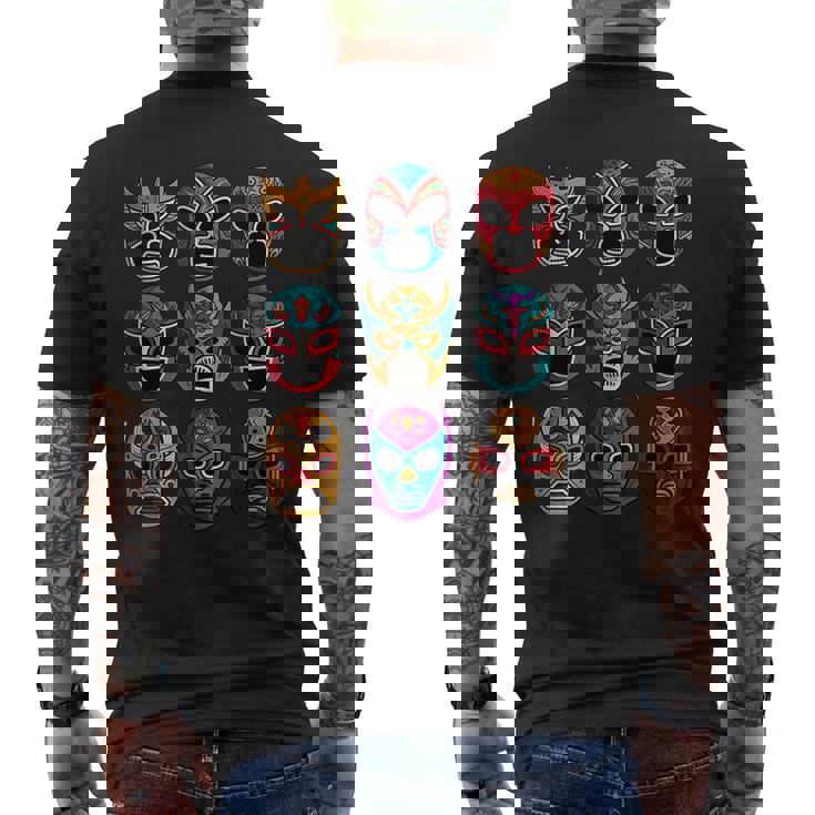 レトロ・ルチャリブレ・マスク フリースタイル・レスリング・ファイター メンズTシャツ バックプリント