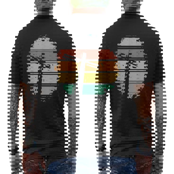 レトロ・ヴィンテージ・クロスデザイン・ジーザス メンズTシャツ バックプリント