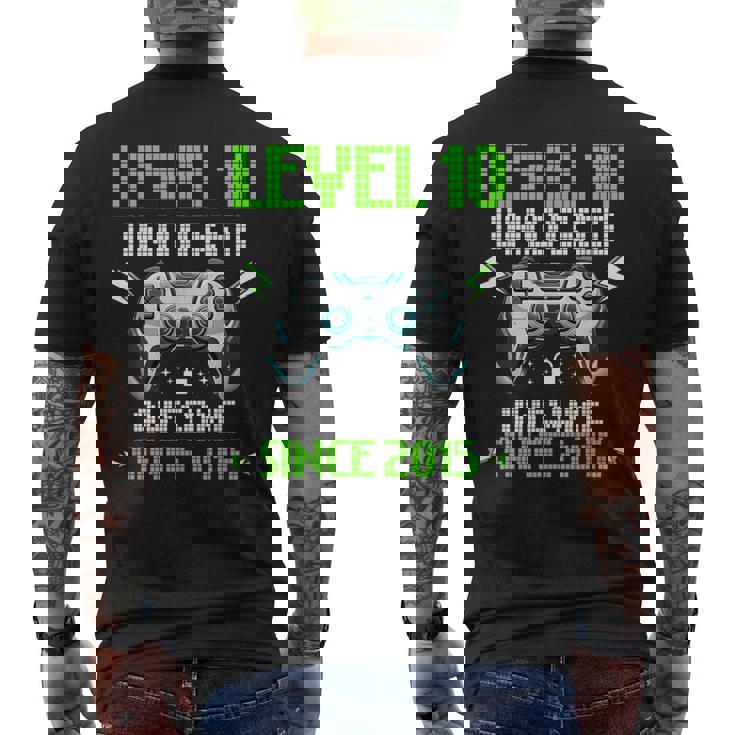 レベル 10 アンロック 素晴らしい 2015 ビデオゲーム 10歳の誕生日 メンズTシャツ バックプリント