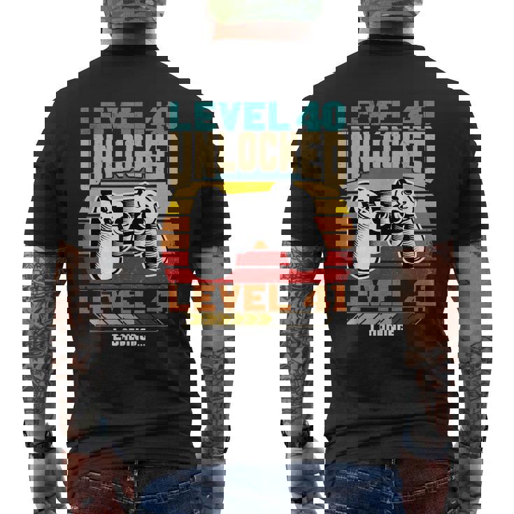 レベル40 アンロック レベル41 ロード中 40歳の誕生日 メンズTシャツ バックプリント