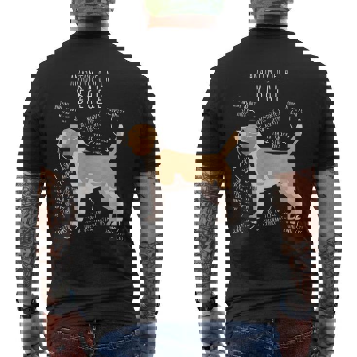 レモンビーグル犬の解剖学、面白い かわいい ペット 犬 ママ ドッグ パパ メンズTシャツ バックプリント