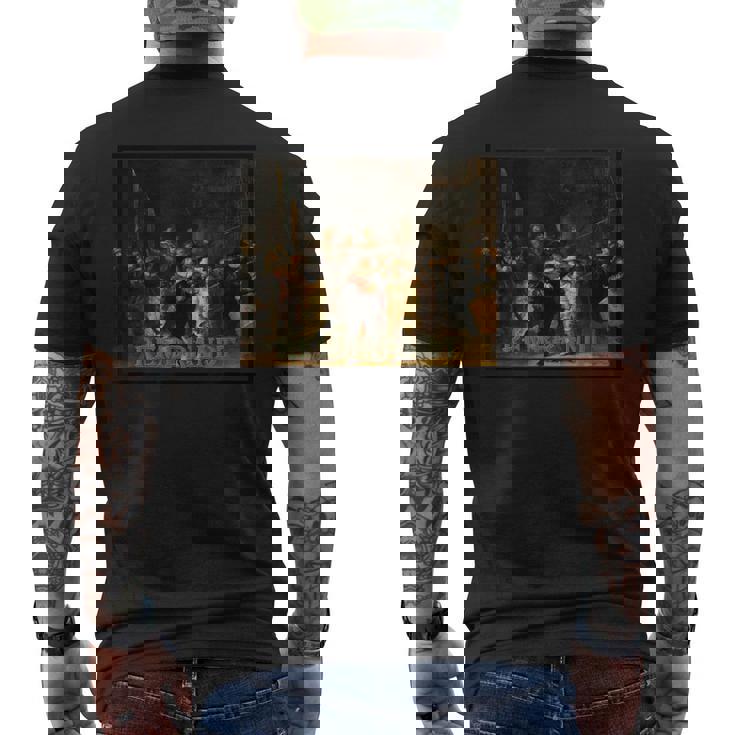 レンブラント、ナイトウォッチ メンズTシャツ バックプリント