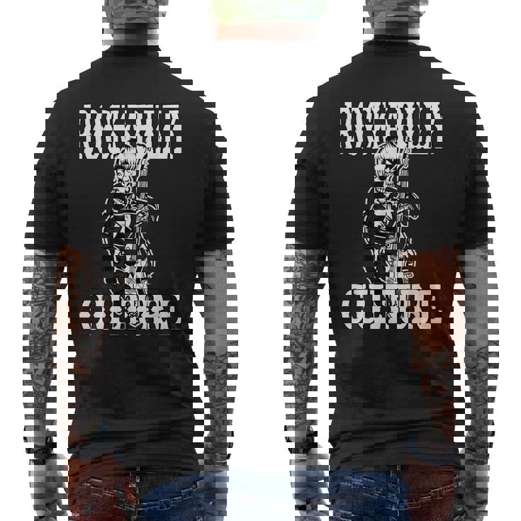 ロカビリー カルチャー ロック スカル タトゥー ピンナップ ロカビリー メンズTシャツ バックプリント