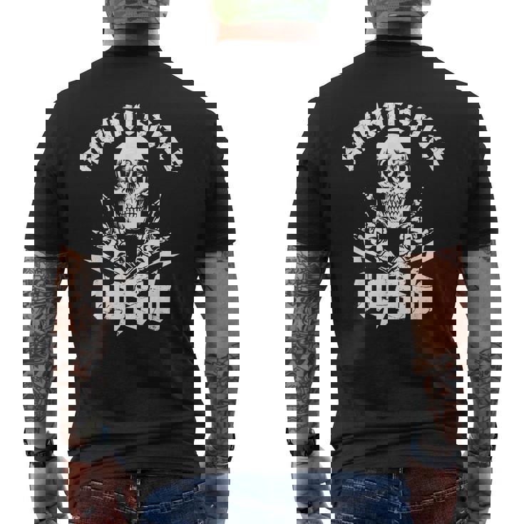 ロッキン・シンス1986年 36歳スカル・ロック・ハンズ メンズTシャツ バックプリント