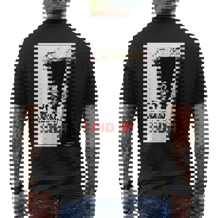 ロッキーよエイドリアン、やった メンズTシャツ バックプリント