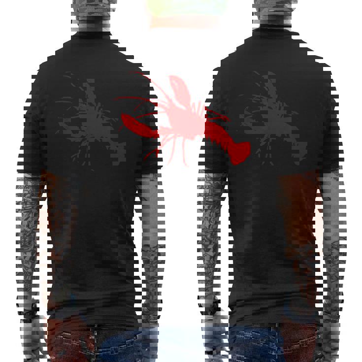 ロブスターレッドシルエット メンズTシャツ バックプリント