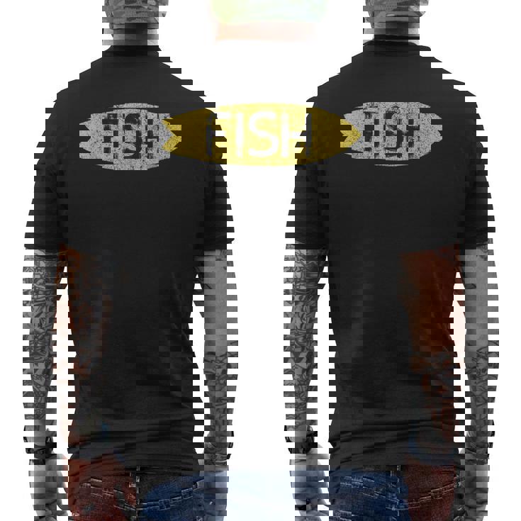 ロングボード サーフボード ヴィンテージ レトロ フィッシュタイプ メンズTシャツ バックプリント