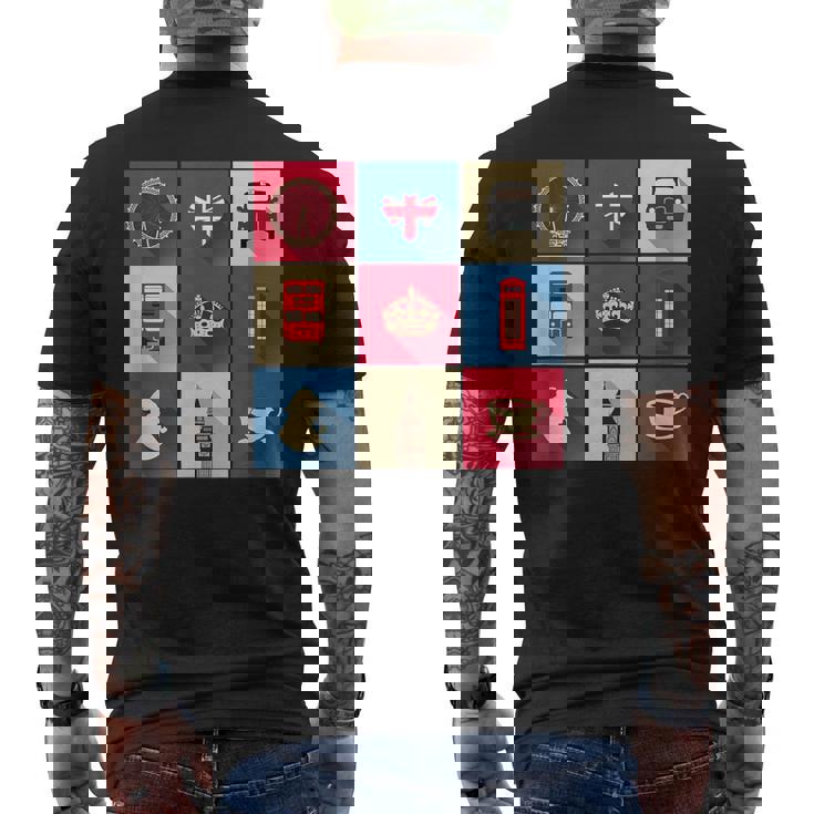 ロンドンバス スカイライン イギリス国旗 ユニオンジャック メンズTシャツ バックプリント