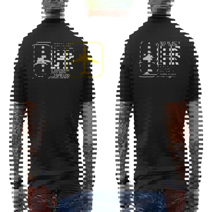 ロンドンヒースロー国際空港 メンズTシャツ バックプリント