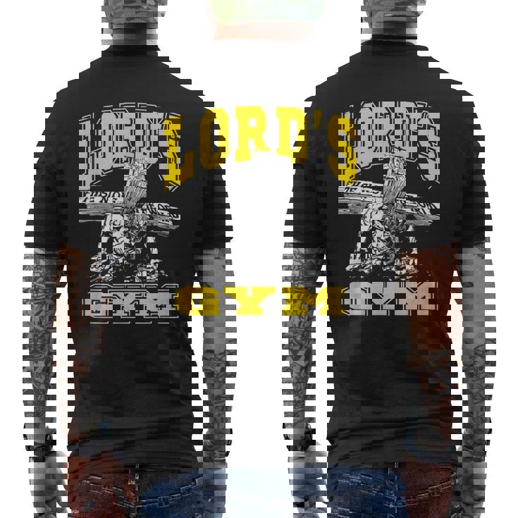 ローズジム-ロードズ・ザ・シン・オブ・ワールド・ジーザス メンズTシャツ バックプリント