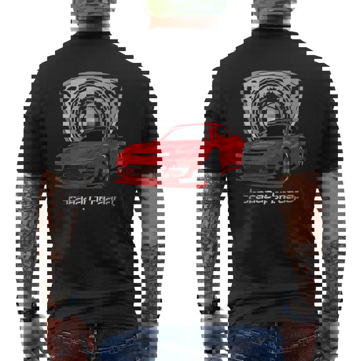 ロータリーエンジン 13B カーミート チューニング Rx ジャパン ローター ライフ Braaap メンズTシャツ バックプリント