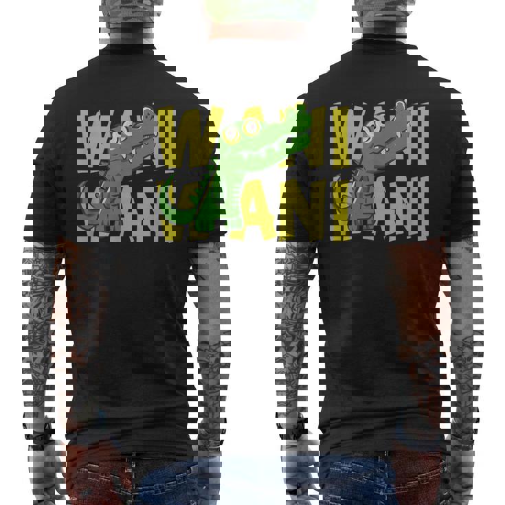 ワニ 鰐 クロコダイル イラスト 爬虫類 おもしろ かわいい おしゃれ ワニ好き メンズTシャツ バックプリント