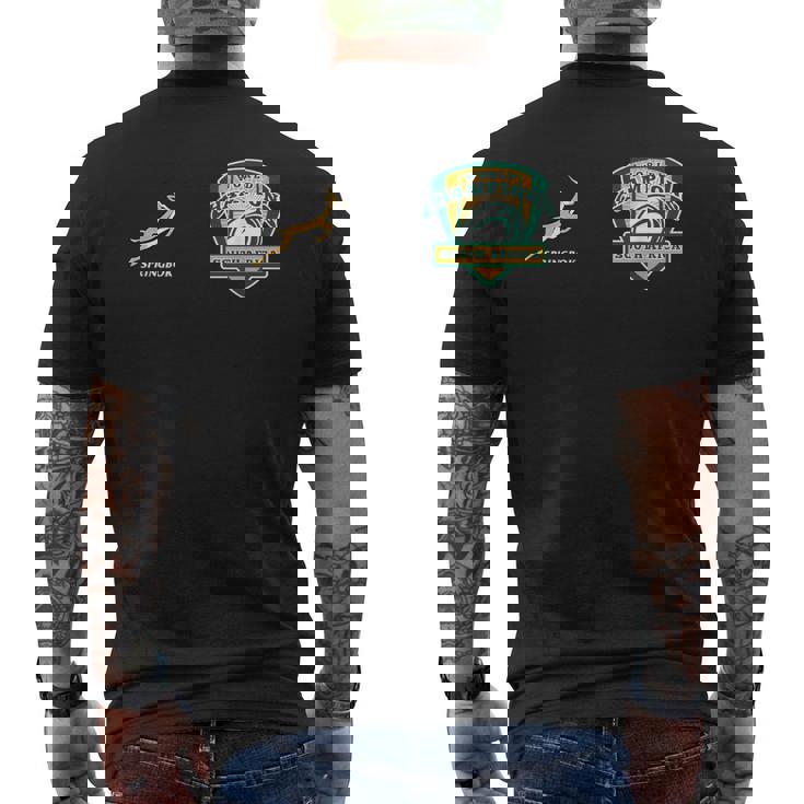 ワールドチャンピオンpringbok Bokke 南アフリカ ラグビー メンズTシャツ バックプリント