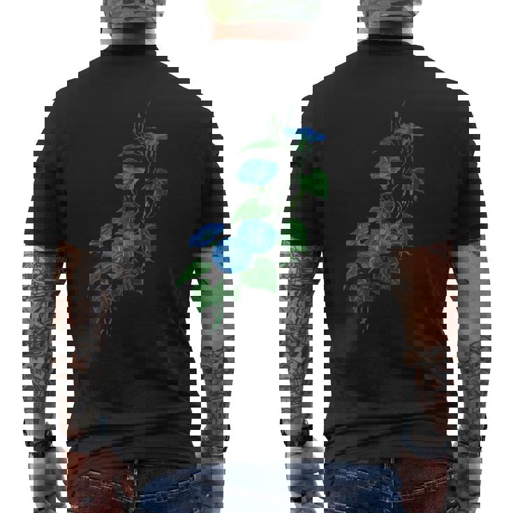 ヴィクトリア朝スタイル朝顔ワイルドフラワーバイン メンズTシャツ バックプリント