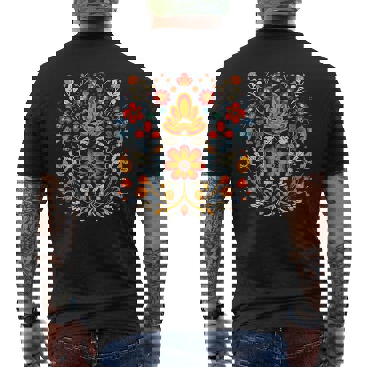 ヴィシヴァンカ キリル文字刺繍 国民的 民族的 花 異教の メンズTシャツ バックプリント
