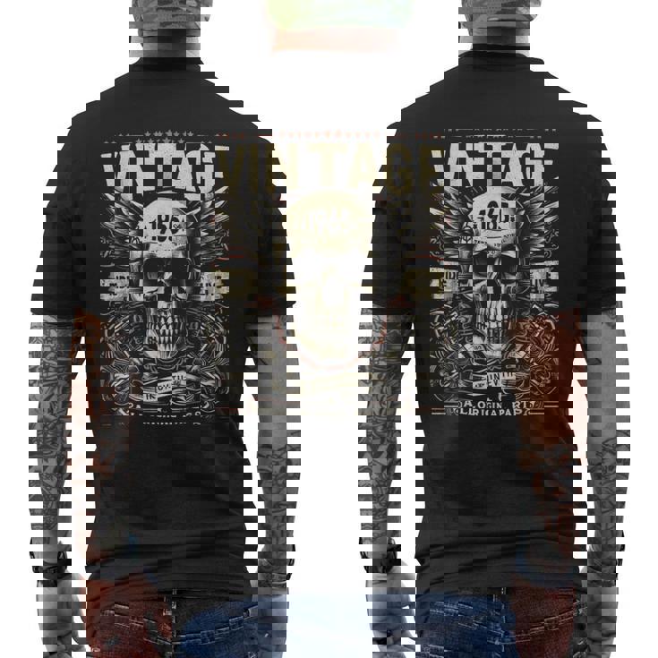 ヴィンテージ 1965 1965年誕生 誕生日 スカル バイカー バイク メンズTシャツ バックプリント