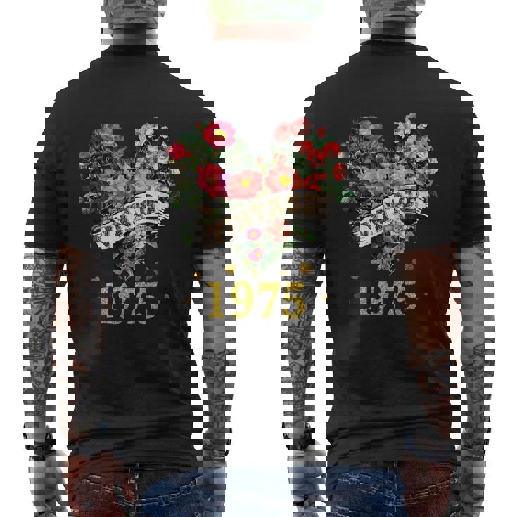 ヴィンテージ 1975年 楽しい かわいい 花柄 花 ラブハート 49歳の誕生日 メンズTシャツ バックプリント