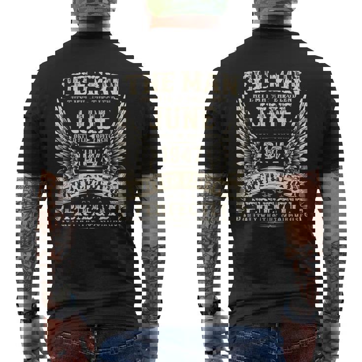 ヴィンテージ 78歳の男性向けギフト 1947年6月 78歳の誕生日 メンズTシャツ バックプリント