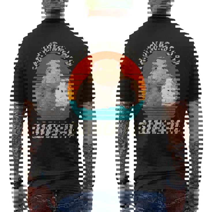 ヴィンテージ Easy Distracted By モルモット レトロ モルモット メンズTシャツ バックプリント