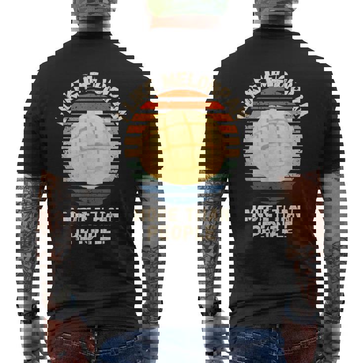 ヴィンテージ I Like Melonpan More Than People レトロ メロンパン メンズTシャツ バックプリント