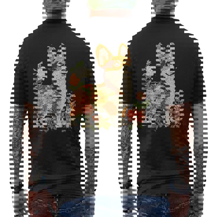 ヴィンテージ コーギー ママ 犬 オーナー コーギー 母の日 メンズTシャツ バックプリント