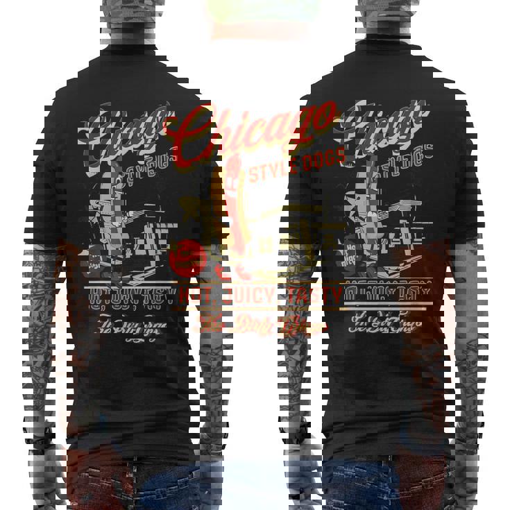 ヴィンテージ ダーティ グリンゴ シカゴスタイル ホットドッグ レトロ バイカー メンズTシャツ バックプリント