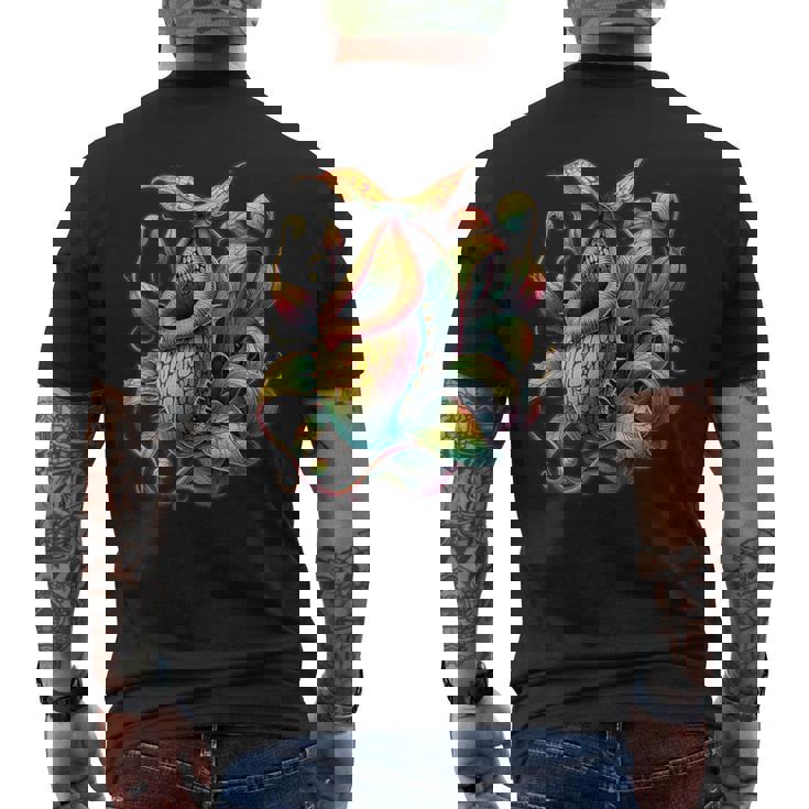 ヴィンテージ ネペンテス ピッチャー 植物ティー 食虫植物アート メンズTシャツ バックプリント