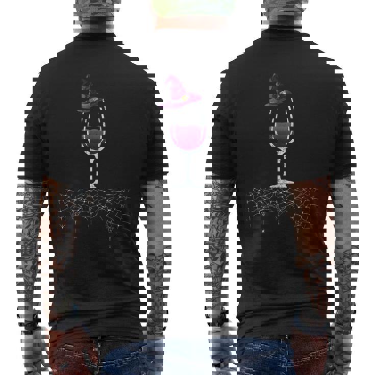 ヴィンテージ ハロウィン パープル グレープ ワイングラス 魔女 帽子 キュート メンズTシャツ バックプリント