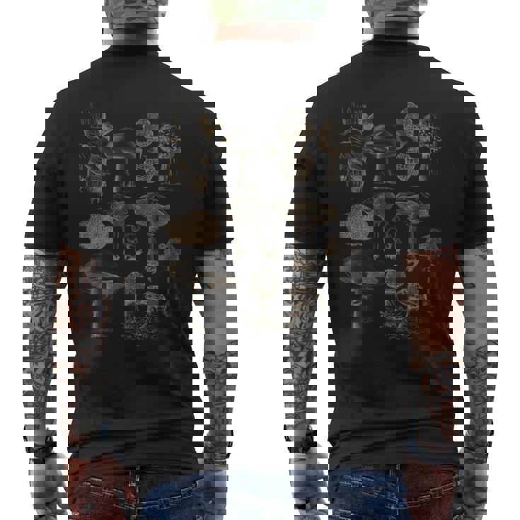 ヴィンテージ マッシュルーム 食べられるキノコの餌やりギフト メンズTシャツ バックプリント