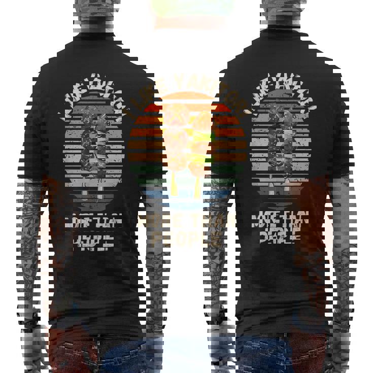 ヴィンテージ 人より焼き鳥が好き レトロ 焼き鳥 メンズTシャツ バックプリント