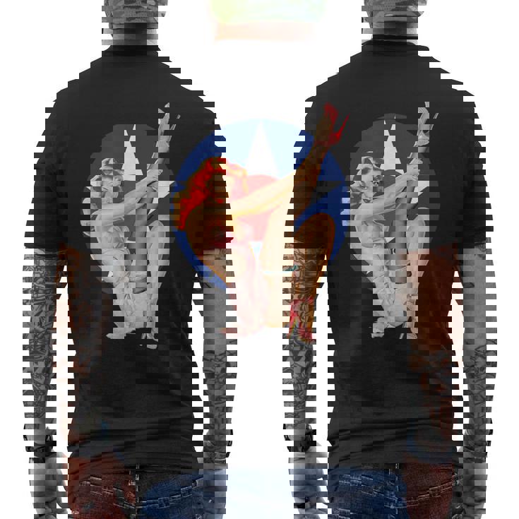 ヴィンテージ 愛国心ピンナップガール メンズTシャツ バックプリント