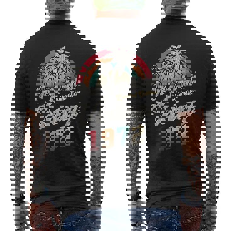 ヴィンテージ1972バースデー53年パームツリー レトロ メンズTシャツ バックプリント