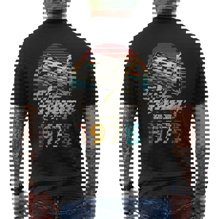 ヴィンテージ1975バースデー50年カセットペンシル メンズTシャツ バックプリント