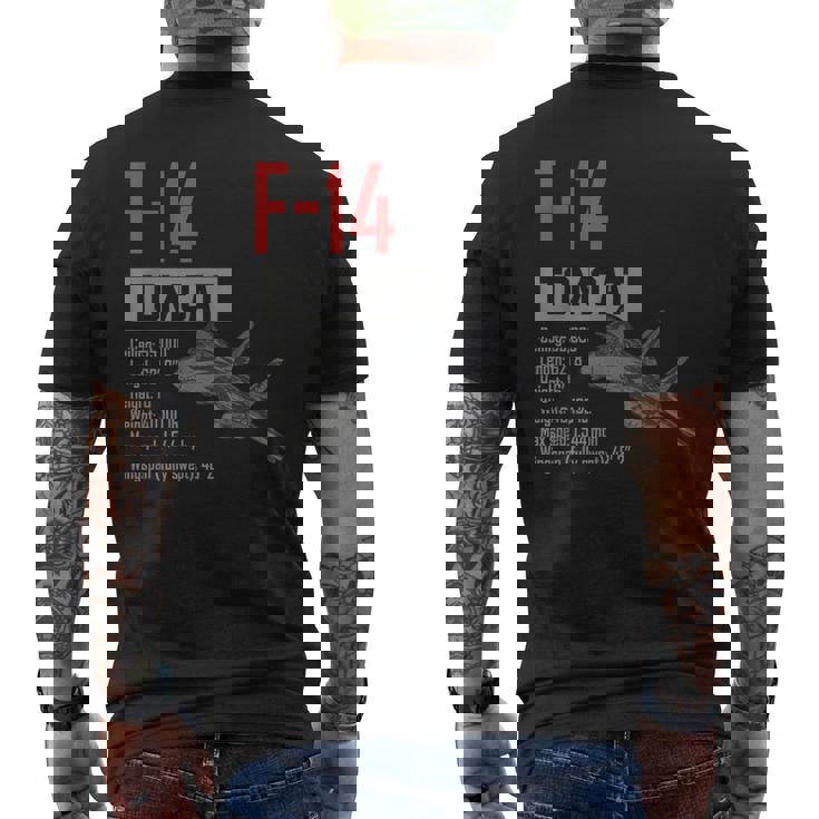 ヴィンテージf-14トムキャット戦闘機ジェット軍事航空ギフト メンズTシャツ バックプリント